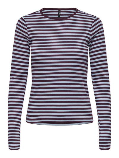 Only - OnlElli Rib Langærmet Trøje - Cabernet/Cashmere